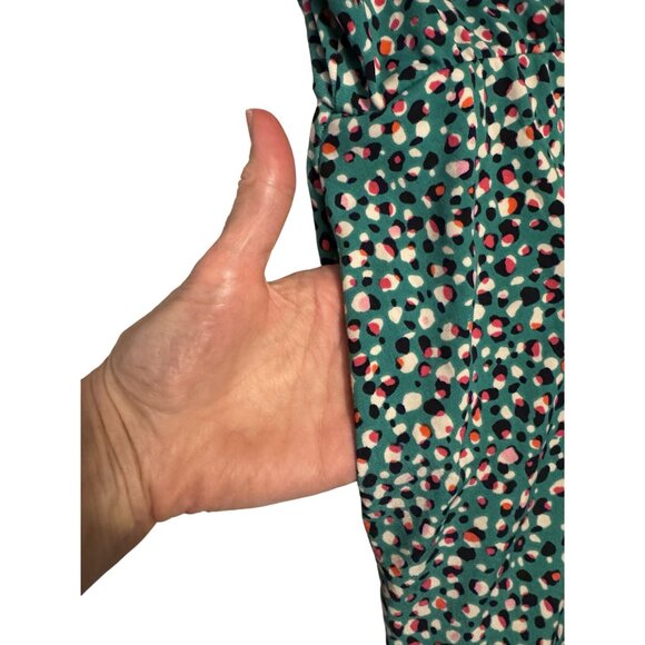 Torrid Green Speckled Print Short Sleeve Midi Dress w/Pockets Size 2X 18 20 Plus - Picture 7 of 12